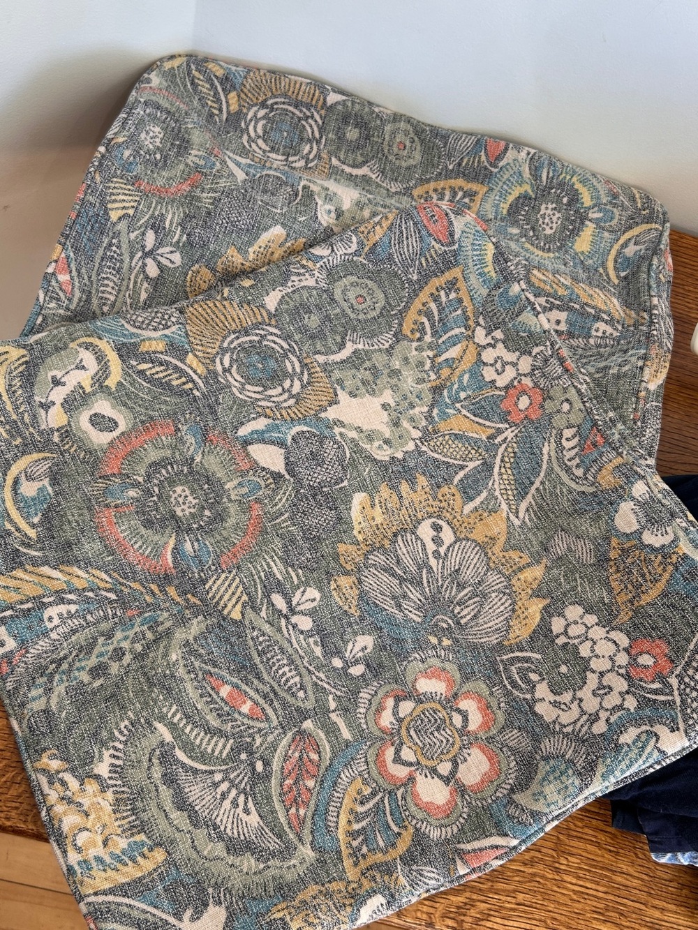 2 MUTED FLORAL THROW PILLOW COVERS